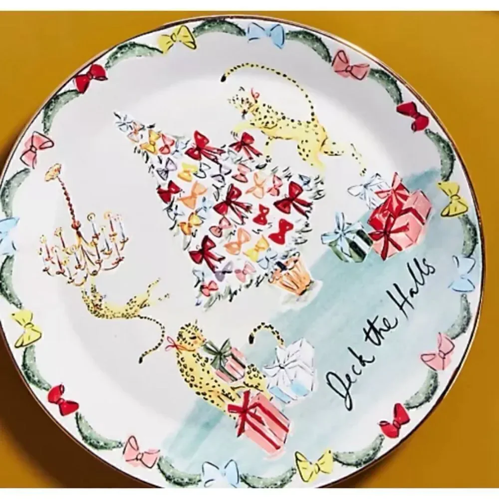 Anthropology Susannah Garrod 'Tis The Season Dessert Plate
